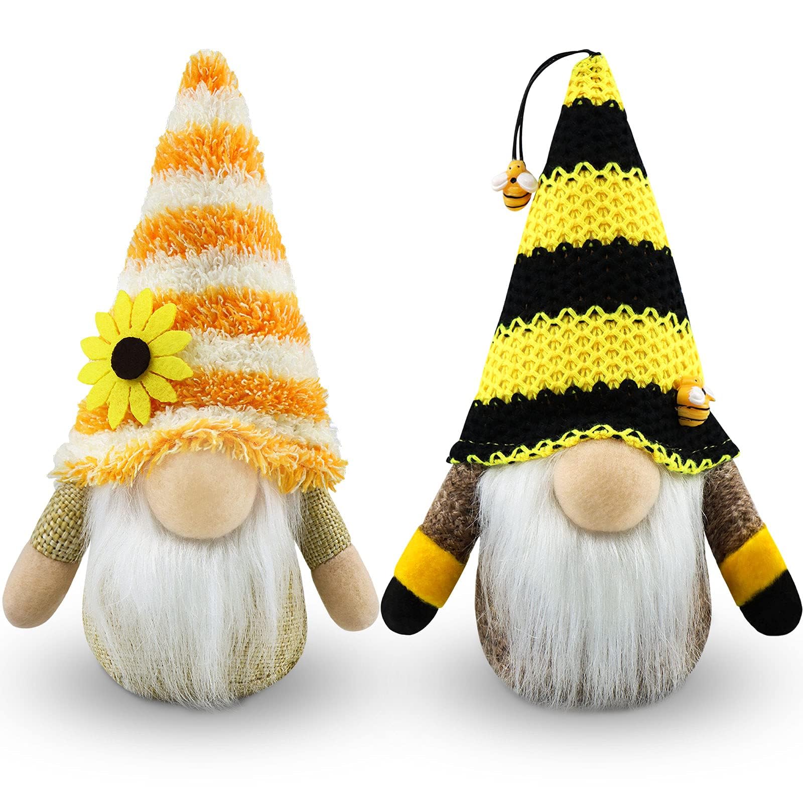 Gehydy Set of 2 Spring Gonks Decoration Easter Summer Bumble Bee Gnome Handmade Decor for Home Kitchen