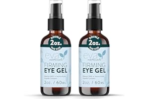 Eva Naturals Eye Gel for Dark Circles, Bags & Puffiness – Anti-Aging Serum with Peptides, Hyaluronic Acid & Botanicals – Firming Under Eye Treatment for Wrinkles, Fine Lines & Tired Skin – 2 oz 2 Pack