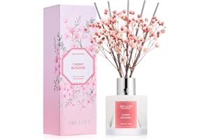 Airkeep Reed Diffuser Set,3.38 fl oz (100 ml) - Cherry Blossom Oil Diffusers with 8 Reed Sticks, Home Fragrance Reed Diffuser