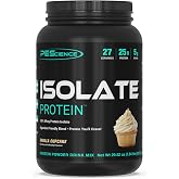 PEScience Isolate Whey Protein Powder, Vanilla Cupcake, 27 Servings | 100% Whey Protein Isolate, Low Carb, Fast Absorbing Post Workout Shake, For Men and Women