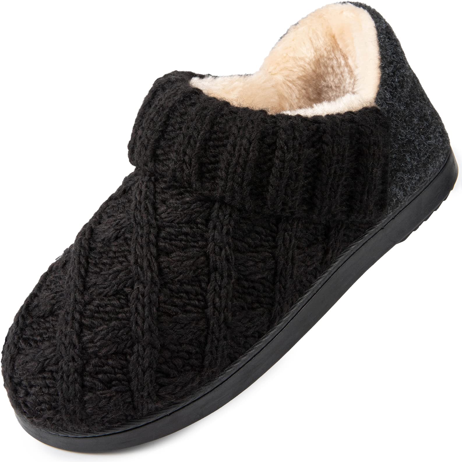 LongBay Women's Cozy Bootie Slippers With Memory Foam & Fluffy Collar – Non-Slip Indoor/Outdoor