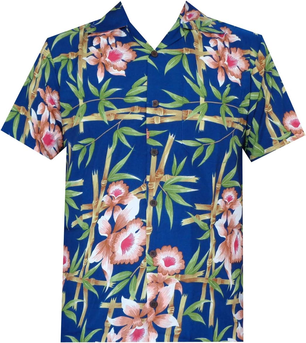 ALVISH Pink Flamingo Hawaiian Shirts for Mens Beach Wear Aloha Party Casual Camp Button Down Short Sleeve Cruise
