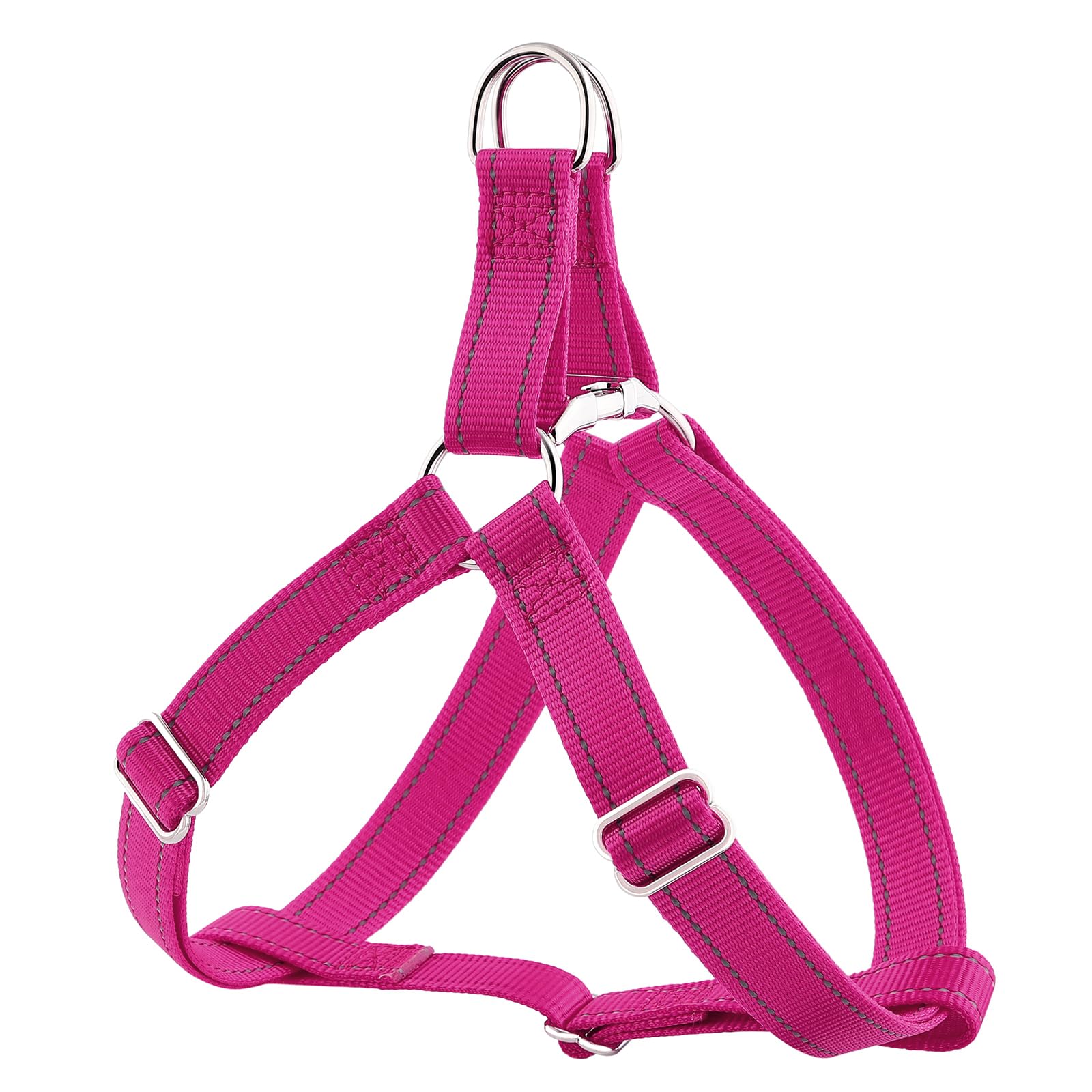 Plutus Pet Step In Dog Harness, Reflective, Adjustable, and Secure with Metal Buckles, Easy Walk Dog Harness for Puppy, Small, Medium and Large Dogs, Hot Pink, L