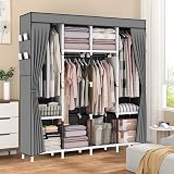 OPPAIYA Canvas Wardrobe with 4 Rails & 8 Pockets - Foldable, Durable view 7