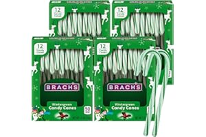 JUMBLET Candy Canes Individually Wrapped, Bulk Candy Canes Individually Wrapped 12 Each, Perfect Wintergreen Candy Cane for Holiday Parties and Gifts, Ideal Christmas Candy Canes for Decor and Treats (4 Pack)