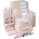 Veken 8 Set Packing Cubes, Cruise Ship Travel Essentials Accessories for Beach Vacation, Personalized Gifts for Women Mom Her, Suitcase Organizer Bags for Luggage with Hanging Toiletry Bag