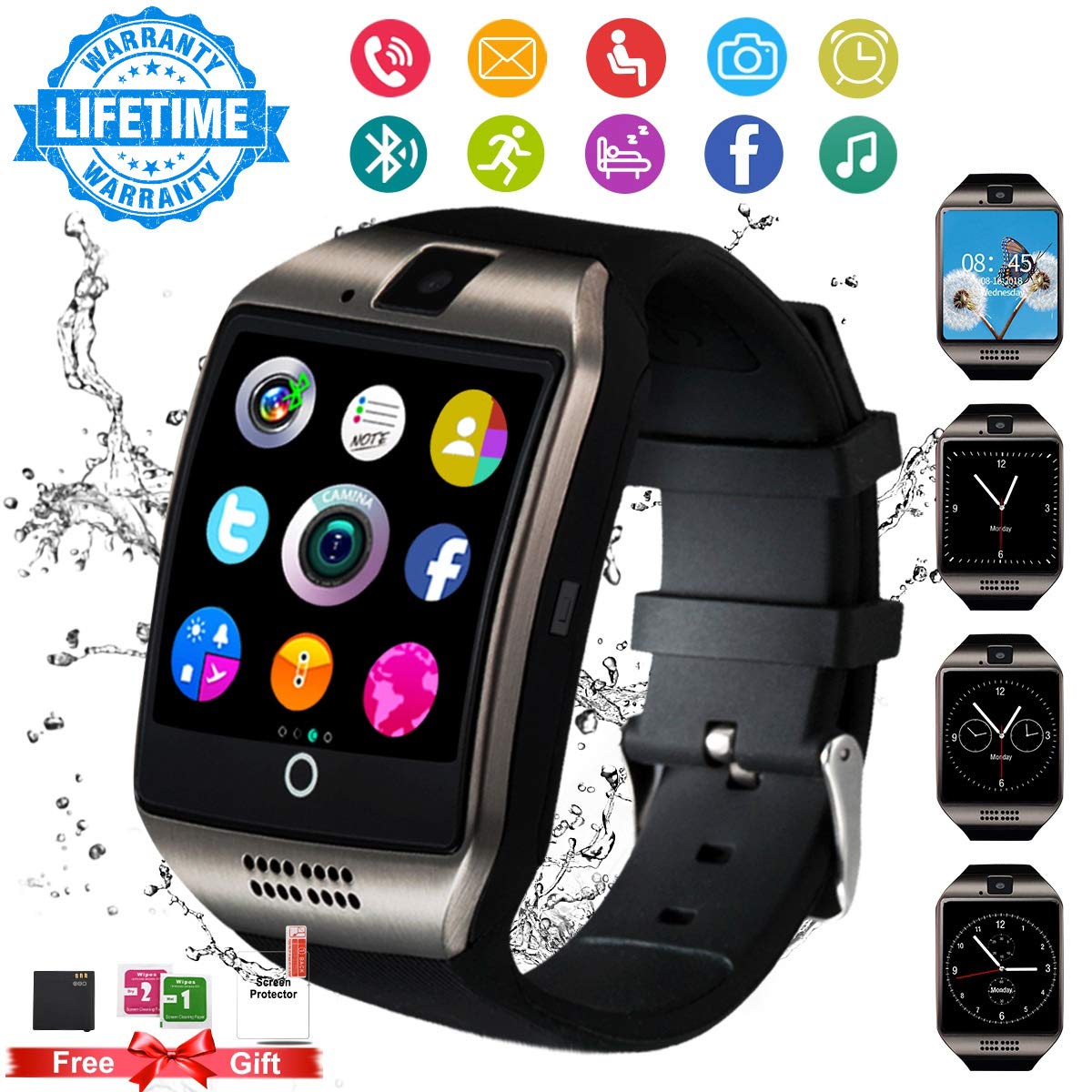Android Smart Watch for Women Men, 2019 Bluetooth Smartwatch Smart Watches Touchscreen with Camera, Cell Phone Watch with SIM Card Slot Compatible ...