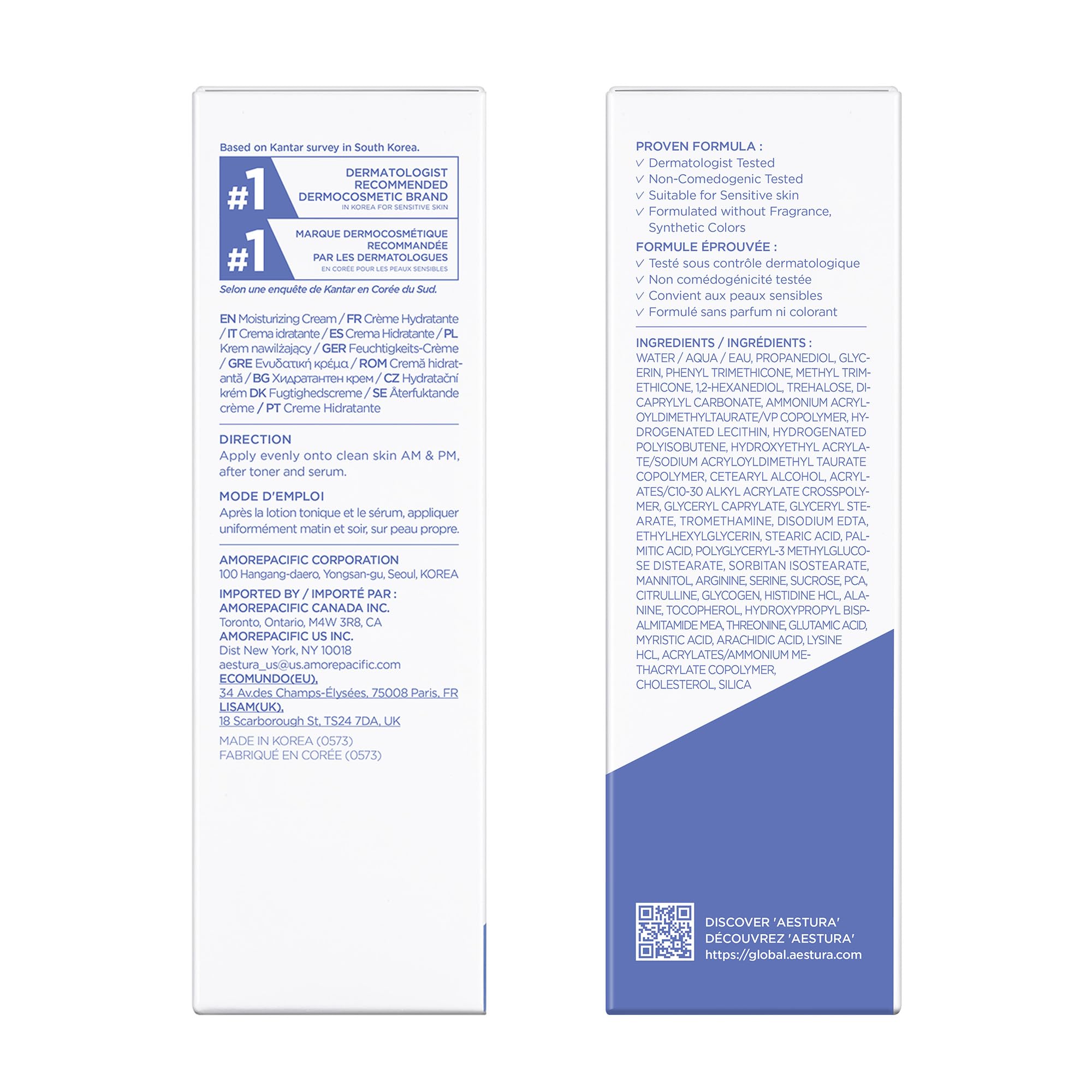 AESTURA ATOBARRIER365 Hydro Soothing Gel Cream Moisturizer with Ceramides for Moisture Barrier Repair | Lightweight Hydration, Instant Cooling, Suitable for Sensitive Skin, 60ML / 2.03 fl.oz.