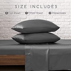 MR&HM Satin Bed Sheets, Full Size Sheets Set, 4 Pcs