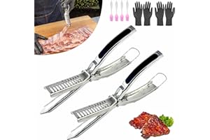 OEOCVIOD 2 Sets Rib Membrane Removal Tool,Stainless Steel Rib Prep Tool Membrane Remover,BBQ Rib Prep Tool with Arc Clamp & Non-Slip Grip for Easy Rib Skinner,Kitchen Gadgets for Barbecue Enthusiasts & Chefs