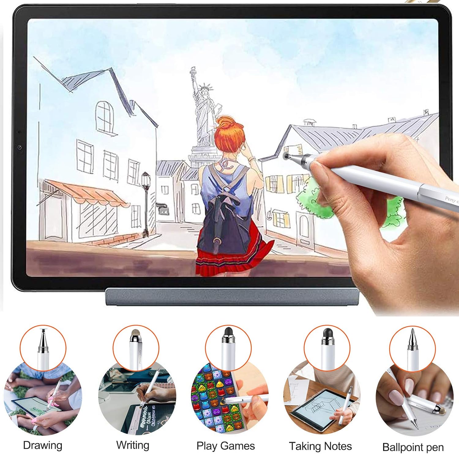 Stylus Pen for Touchscreen, Versatile 4 in 1 High Sensitivity and Precision Tablet Stylus Pen - Image 3