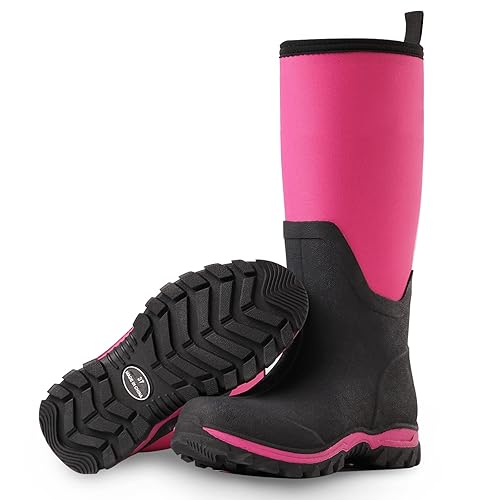 SaphiRose Women's Rubber Neoprene Rain Boots Insulated Waterproof
