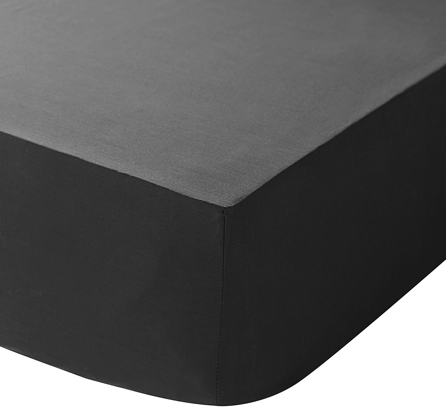 100% Cotton 16"/40CM Extra Deep  Fitted Sheet By Sasa Craze Bedding (King, Black)