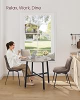 VASAGLE Round Dining Table 80 cm Industrial Heather Greige Ink Black KDT080G01 view 5