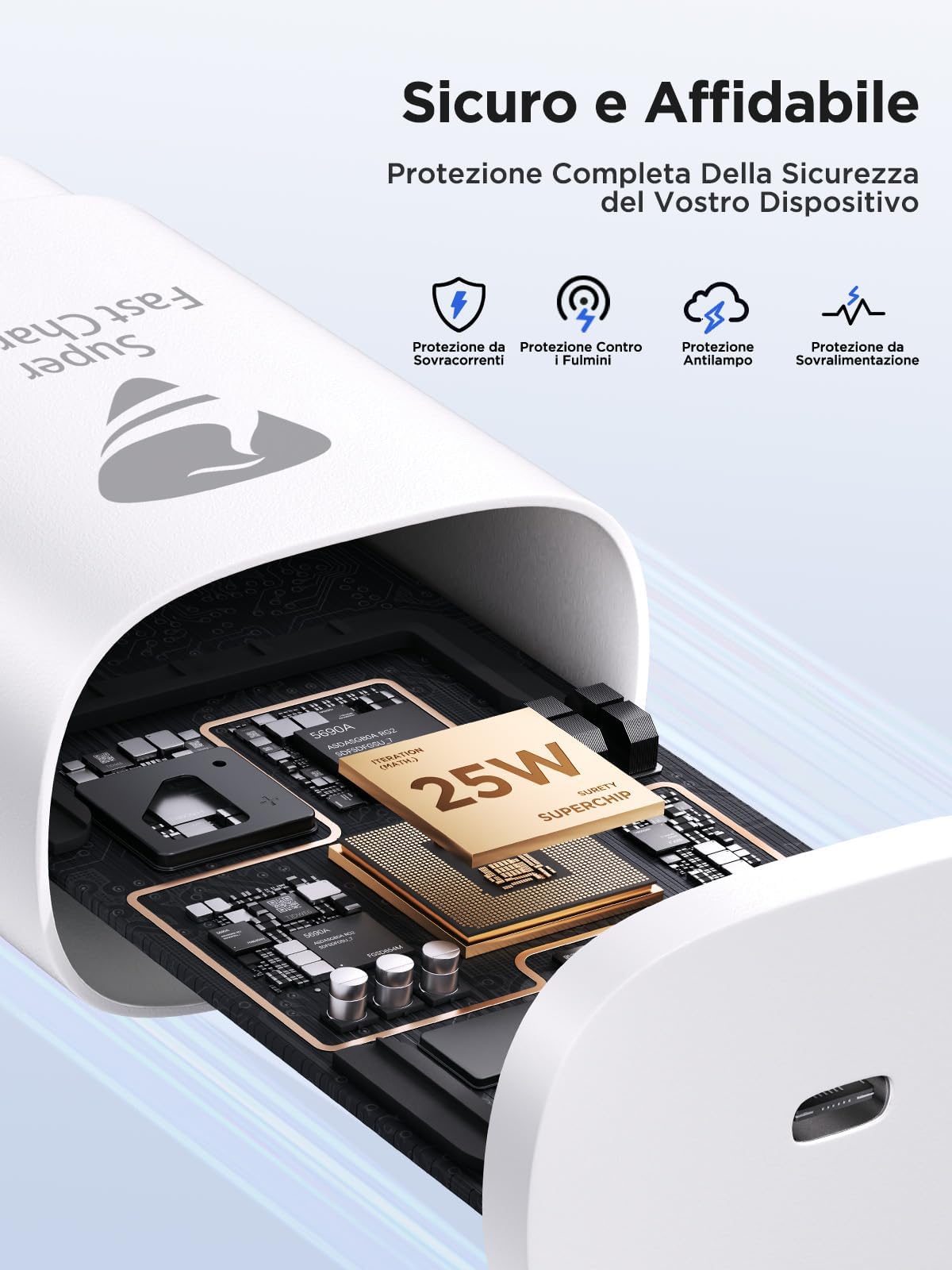 iPhone Ladegerät, 25W USB C Ladegerät für iPhone 15, PD 3.0 Power Adapter Stecker Ladeadapter Ladestecker Schnellladegerät USB C Netzteil für iPhone 16/16 Pro/16 Pro Max/15/14 13 12 11, iPad, Samsung 5