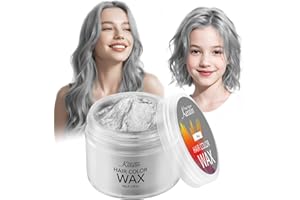 Temporary Hair Color Wax Gray, Magic Master Keratin Hair Dye Paint Wax, 3.4 Fl Oz Natural Washable Temporary Hair Clay Color 