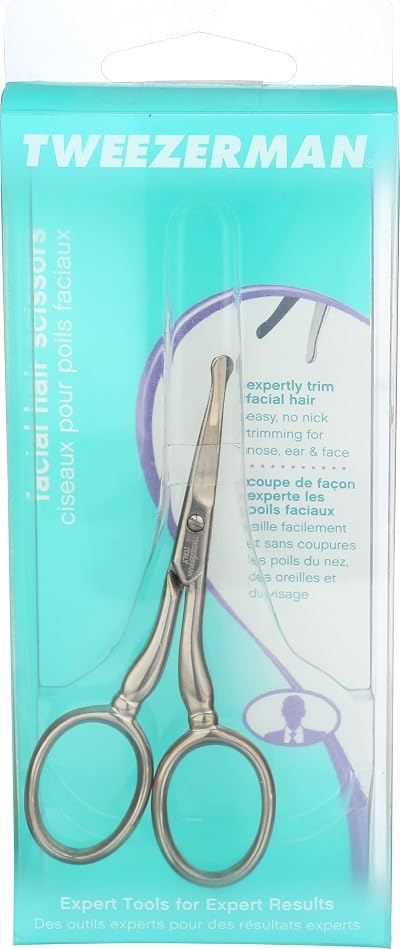 Tweezerman Facial Hair Scissors for Eyebrows Mustache Precision Trimming