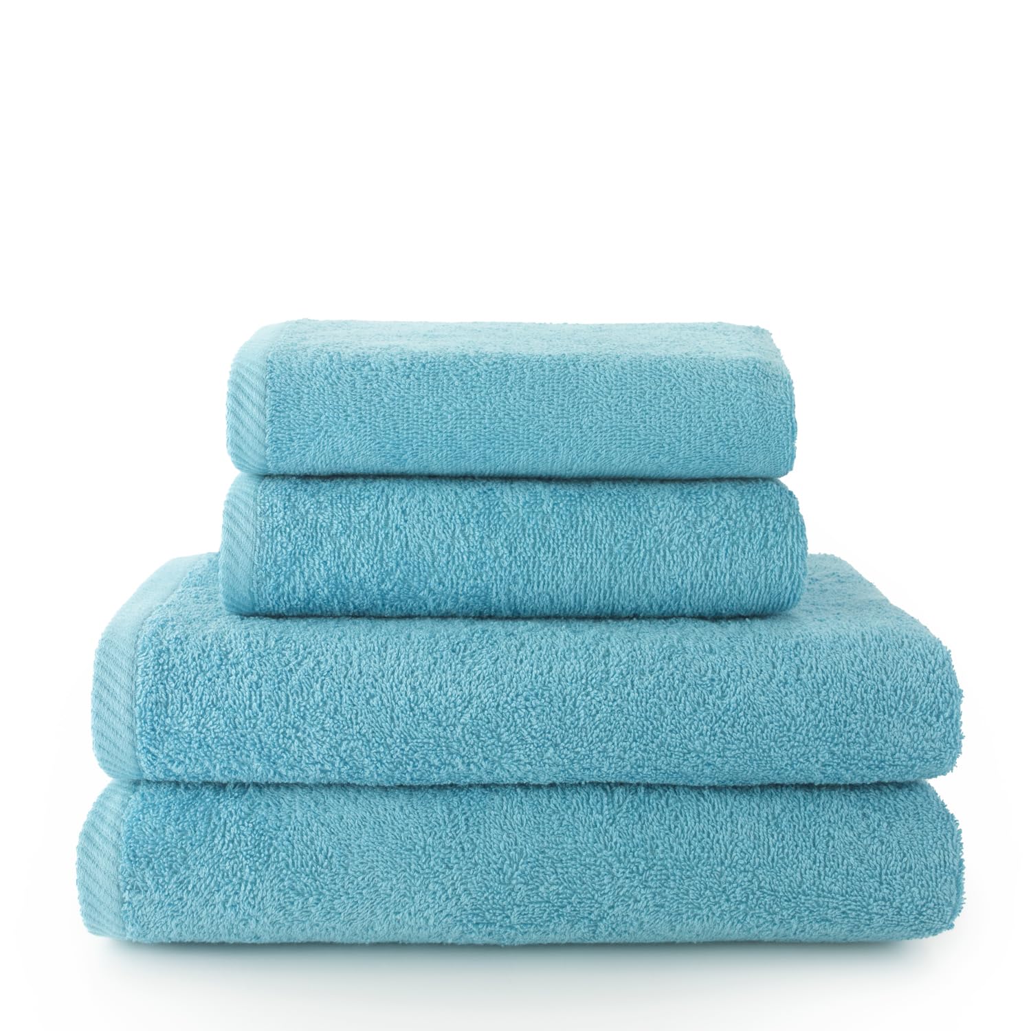 Top Towels - Set of 2 Hand Towels and 2 Bath or Shower Towels - Towel Set -100% Cotton - 400 g/m2
