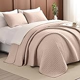 Lady Ann Oversized King Bedspread 128x120 Extra Large Quilt, 3 Pcs Camel Oversized King Quilt Set for Bed, Lightweight & Soft Farmhouse Coverlet All Season Extra Large Quilted Bedding Sets