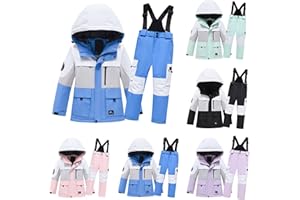 Snow Suit for Kids Boys Girls Ski Jacket Bib Pants Set 2-Piece Snowsuit Winter Warm Waterpoof Outdoor Clothes