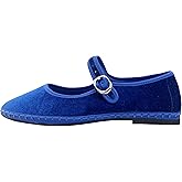 Tracieshoes Women's Mary Jane Ballet Flats with Silver Buckle Strap Round Toe Slip-On Shoes Comfortable Casual Ballerina Shoes