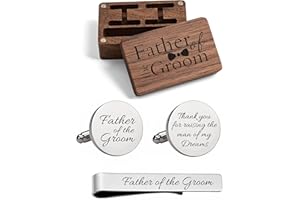 Kooer Personalized Engraved Cuff Links Tie Clip Set Custom Engrave Phrase Wedding Cufflinks Jewelry Gift for Father Dad Of all the Walks We've taken This one is my Favorite