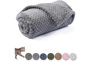 CUTEMATE Dog Blanket or Cat Blanket or Pet Blanket, Warm Soft Fuzzy Blankets for Puppy, Small, Medium, Large Dogs or Kitten, Cats, Plush Fleece Throws for Bed, Couch, Sofa, Travel (M/32" x 40", Grey)