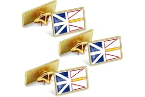 10/50/100Pack Proudly Newfoundland and Labrador Flag lapel Pins, Jewelry Quality Gold Enamel Canadian Province Flag Pins,Cana