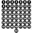 NAVADEAL 2" & 3” Round Number 1-50 Adhesive Stickers in Blue, Red, Black, Green - Inventory Storage Labels, Great for Marking Bins or Toolbox for Daily Use in School, Office, Workshop