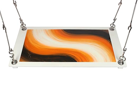Riyo Moda Outdoor Plywood Hanging (from Ceiling) Swing Set/Jhula with Hand Painted Abstract Art for Home and Garden (Upto 200kgs of Human Weight)