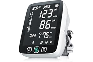 LAZLEGOODS New 2024 Blood Pressure Machine with Largest Backlit Display - Automatic Upper Arm Blood Pressure Monitor - Accurate Adjustable Blood Pressure Cuff - 200 Sets Memory, includes Case & Batteries