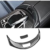 TTCR-II Compatible with Mercedes Benz Center Console Release Protector, Center Armrest Switch Button Carbon Cover for C Class 2015-2021 and GLC Class 2016-2022 (7.87-Inch Inner, Not Real Carbon Fiber)