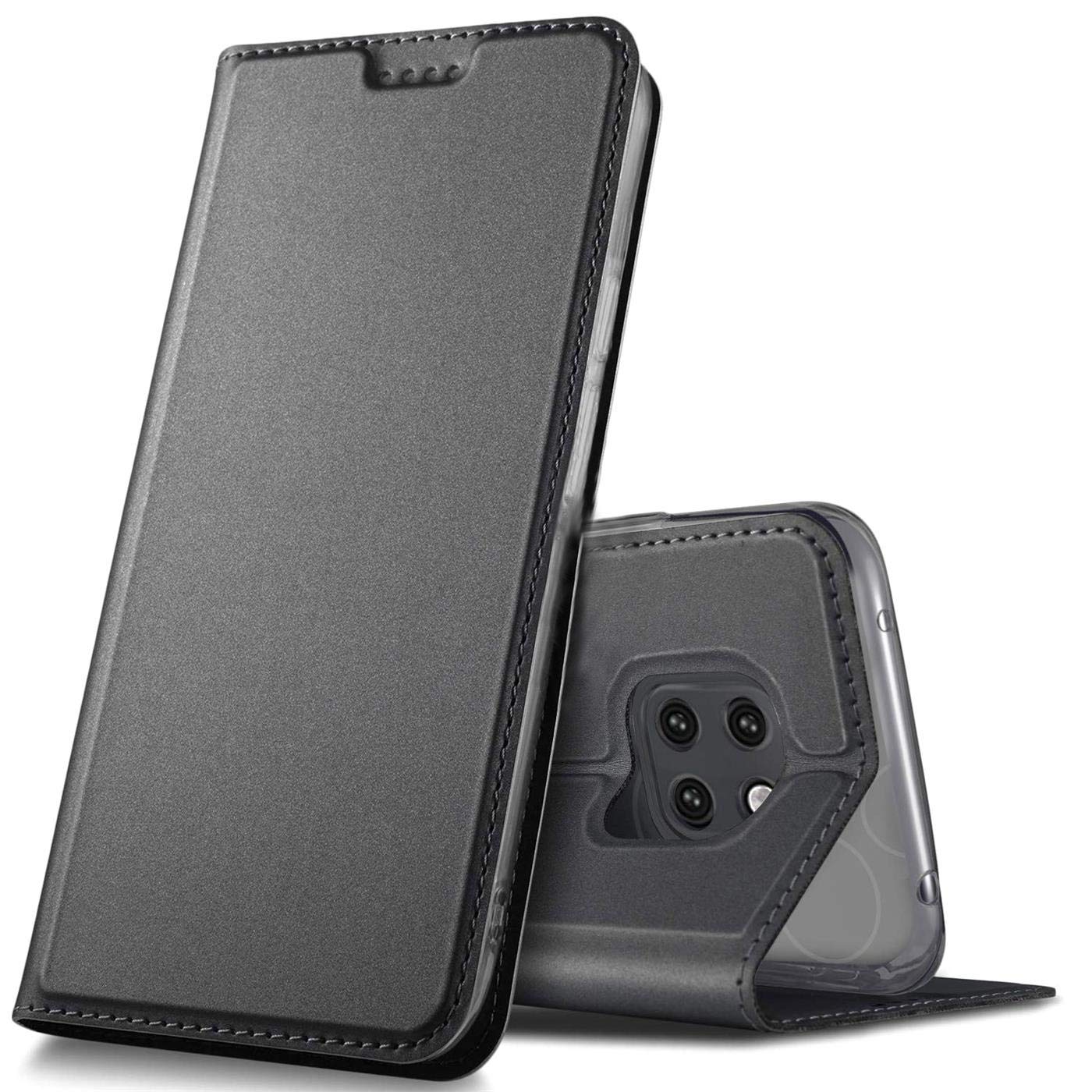 Verco Case compatible with Huawei Mate 20 Pro, Flip Wallet Cover with Magnetic Closure for Mate 20 Pro Phone Case - black
