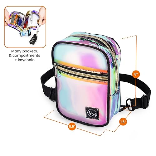 Vibe Festival Gear Small Crossbody Sling Bag for Women Men 5in1