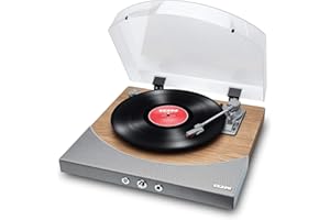 Ion Premier LP Turntable with Built-in Stereo Soundbar (Natural Wood)