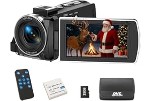4K UHD Camcorder Video Camera - 64MP YouTube Vlogging Camera with 3" 270° Flip Screen, 18X Digital Zoom Cam Corder, Webcam Mo