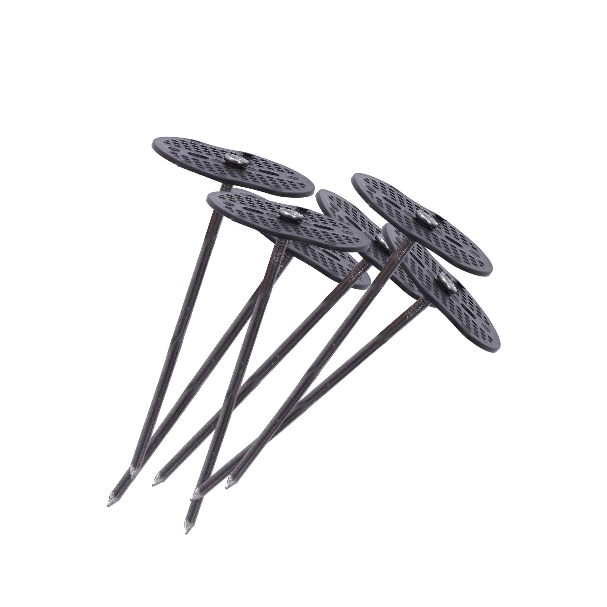 LINZI Garden Pegs with Buffer Washer 100PCs Pack 150mm Steel Anchors Ground Sheets Netting Securing Weed Fabric Membrane Staples Pins Landscape Sod Stakes Fixing 667422