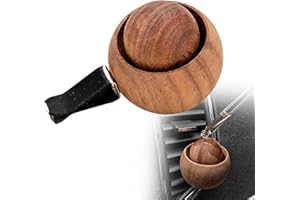 Wooden Essential Oil Car Diffuser – Natural Walnut Wood Aromatherapy Vent Clip,Passive Fragrance Air Freshener Ball for Vehic