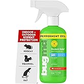 BugMD Peppermint Oil Spray for Rodents - 16oz Mouse Repellent & Rodent Repellent Spray, Natural Mice Repellent with Cinnamon, Clove, and Rosemary Oils - Safe Indoor & Outdoor Use