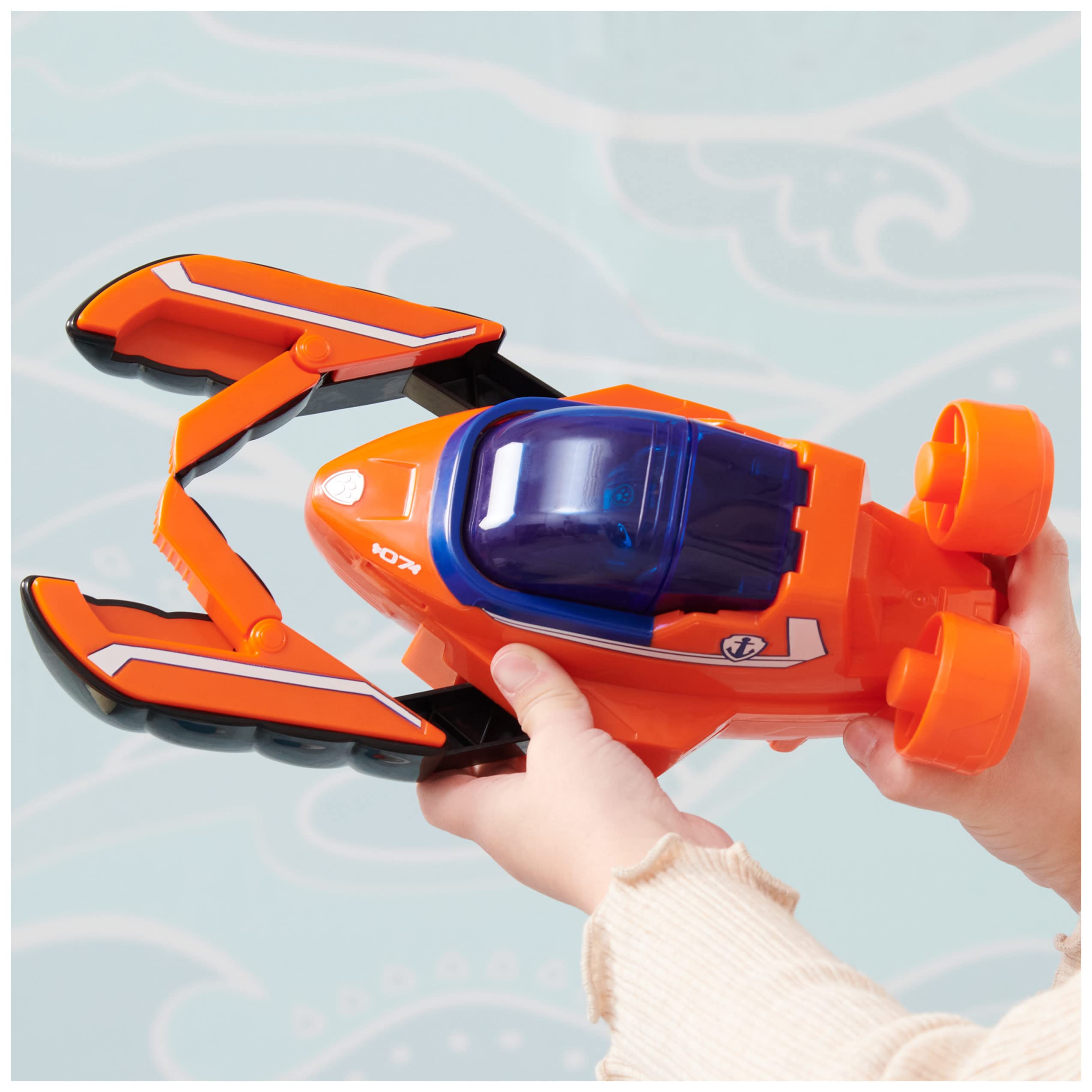 Paw Patrol Aqua Pups Zuma Transforming Lobster Vehicle with Collectible Action Figure, Kids Toys for Ages 3 and up
