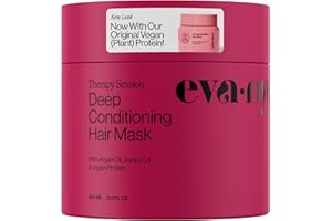 EVA·NYC Eva NYC Therapy Session Deep Conditioning Hair Mask with Vegan Protein, Jojoba Oil + Argan Oil - Hydrate, Soften + Repair Hair Strength - Sulfate Free - Warm Vanilla Scent - 13.5 fl oz