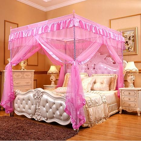 Mosquitera de lujo, dosel para cama de 4 esquinas, póster de princesa de  encaje para niñas, niños y adultos – Bloque de decoración de dormitorio:  Amazon.es: Juguetes y juegos