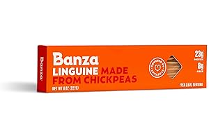 Banza Chickpea Pasta, Linguine - Gluten Free Healthy Pasta, High Protein, Lower Carb and Non-GMO - 8 Ounce (Pack of 6)