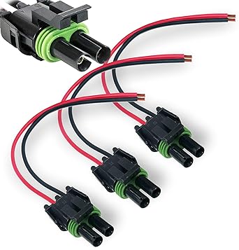 Delphi Packard Harness 2 Pin Assembly 8 Wire 16 Ga Pigtail Kit Female 3 Pack