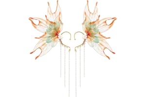 FRESHME Mermaid Elf Ear Cuffs - Fairy Ear Cuffs with Tassel No Piercing Earrings Cosplay Accessories for Adult Women