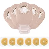 Carbou 21 PCS Colostomy Bags, Two Piece Ostomy Bag with Vercol Closure 12" | Ostomy Supplies, Drainable Pouches for Ileostomy Stoma Care, 15mm-57mm, Cut-to-Fit(15pcs Bags+6pcs Barriers)