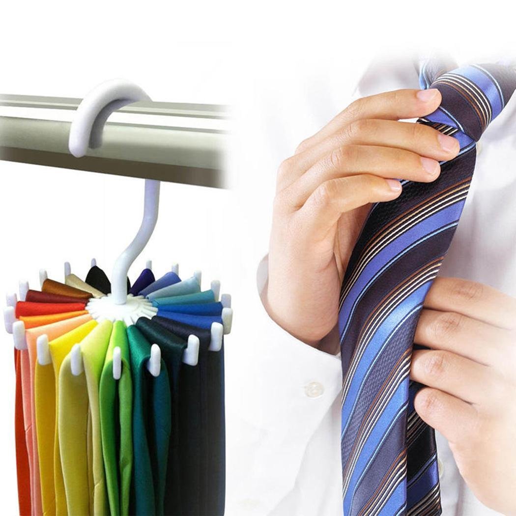 Legros 360° Twirl Tie Rack Belt Hanger Holder Hook for Closet Organizer Storage