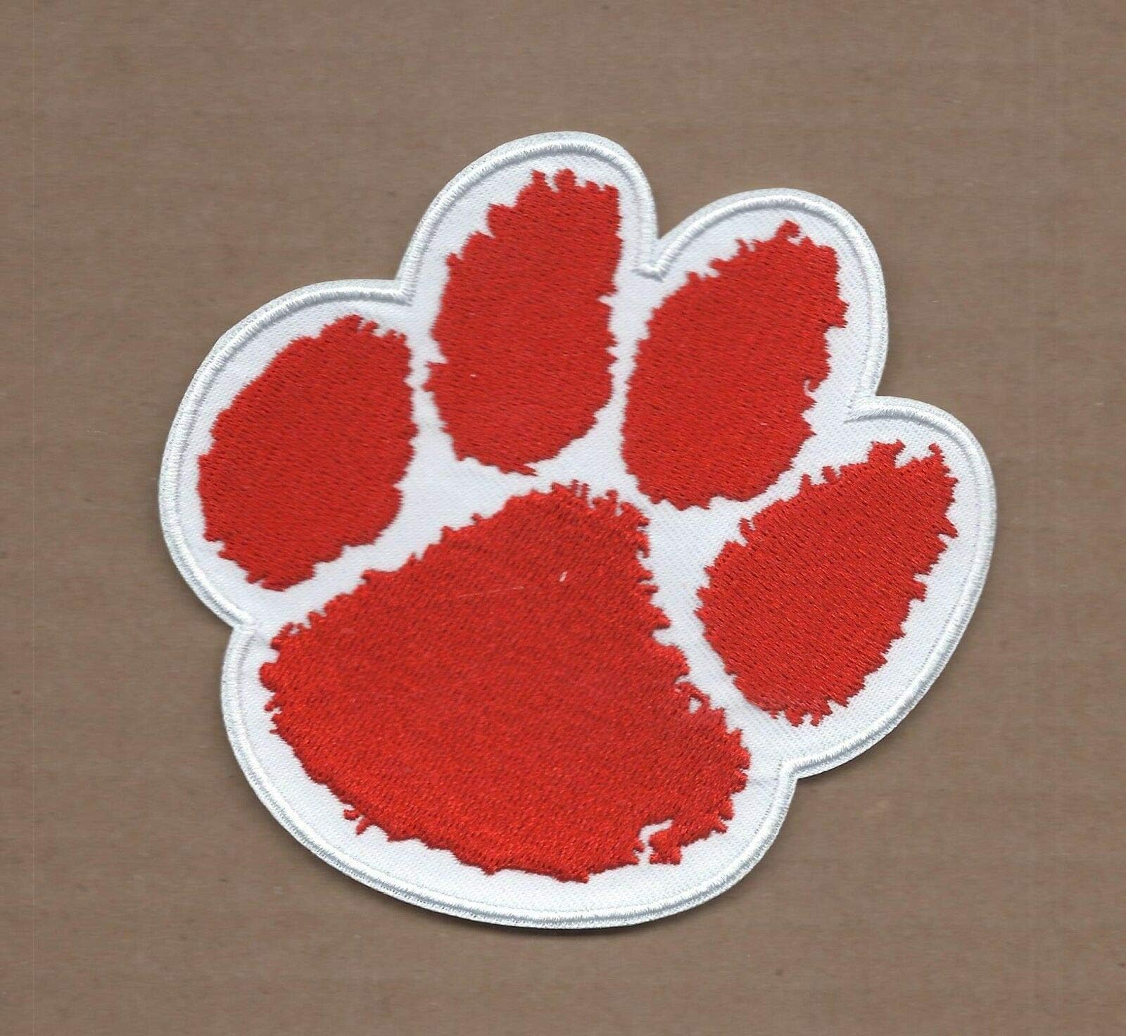 New 4 X 4 1/8 INCH Clemson Tigers PAW Iron ON Patch NAT Champions