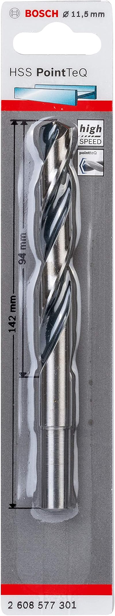 Bosch PointTeQ HSS Twist Drill Bit Reduced Shank 11.5 mm 94 mm 142 mm