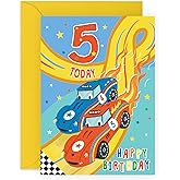 CENTRAL 23 5th Birthday Card - Boy's Racer Car Card - Gifts for Five Year Old - Fifth Birthday - Comes With Fun Stickers - Made in UK